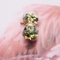 Sparkling glass globe pendants with colorful foil flakes for DIY jewelry making - Black