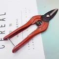 Industrielle DIY-Schmuckzange mit rotem Griff, Karbonstahlklingen und Verschluss - Kurze Schere