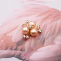 Feine rosa Perle und Strass Legierung Schmuckzubehör mit goldenem Finish - 6# Asaka Maki-iro