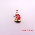 Pendentif bonnet de Noël en émail rouge avec étoile dorée et strass étincelants - Style de Bonnet de Noël 1(1#)
