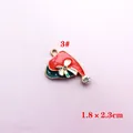 Weihnachtsmützen-Anhänger aus Emaille mit Strasssteinen und weißer Schleife, 1,8x2,3cm - Weihnachtsmütze Schleife Stil(3#)