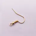 Golden fish hook earring wires with coil and bead for DIY jewelry making and crafts - Gold
