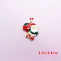 Weihnachtlicher Weihnachtsmann-Anhänger aus Emaille für DIY-Schmuck in Rot-Weiß - Weihnachtsmann Rucksack Stil(4#)