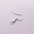 Silver plated fish hook earrings with spring and bead for DIY jewelry making crafts - Silver