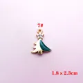 Goldener Weihnachtsbaum Anhänger mit grünem Emaille und Strass für DIY Schmuck - Weihnachtsbaum Stil 1(7#)