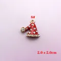 Weihnachtsmützen-Anhänger aus Legierung mit rotem Emaille und Strass für DIY-Schmuck - Weihnachtsmütze Stil 2(8#)