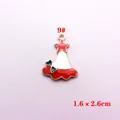 Weihnachtsstern und grüne Schleife Emaille-Anhänger in Rot und Weiß für DIY-Schmuck - Weihnachtsschleife Stern Stil(9#)