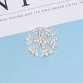 Silver plated snowflake charm with pave sparkling rhinestones for DIY jewelry making - Small Silver Snowflake