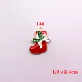 Weihnachtssocken-Anhänger aus Emaille-Legierung für DIY-Schmuck in Rot und Grün - Weihnachtssocke Stil 1(13#)