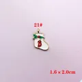 Weihnachtssocken-Anhänger mit Buchstabe B aus weißem Emaille und Gold-Finish - Weihnachtssocke Buchstabe B Stil(21#)