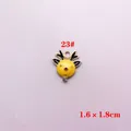 Gelber Emaille-Rentier-Anhänger für DIY-Schmuck mit kleinem Strassstein und schwarzen Geweihen - Cartoon Hirsch Stil 1(23#)