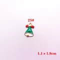 Weihnachtsglocke Emaille-Anhänger mit roter Schleife für DIY Schmuck 1,1x1,8cm - Schleife Glocke Stil(25#)