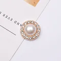 Roségoldener runder Perlenknopf mit Strassbesatz für DIY-Schmuck und Accessoires - 16mm / Zirkonia Stil