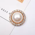 Rundes Strass-Perlen-Knopf-Zubehör in Gold für DIY-Haarschmuck und Kleidung - 20mm / Zirkonia Stil