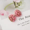 Rosa Blumen-Schleifen-Accessoire mit weißen Strasssteinen auf Goldlegierung für DIY-Handwerk - Rosa