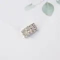 Funkelnde silberne Haarspange mit vier Reihen klarer Strasssteine für elegantes Styling - Rechteckiger Vier-Reihen-Strass-Stil / Silber