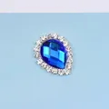 Dunkelblauer Tropfen-Strass-Anhänger mit silberner Krallenfassung für DIY-Schmuck - Saphirblau