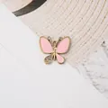 Handgefertigter rosa Schmetterlingsanhänger mit Vergoldung und Strass für DIY-Schmuck - Rosa