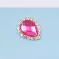 Wassertropfen Kristall Strass Schnalle in Rosa mit Silberfassung für DIY Bastelarbeiten - Rosenrot