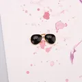 Sonnenbrillen-Anhänger aus goldener Legierung mit Strasssteinen für DIY-Schmuck - Klein