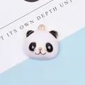 Niedlicher Panda-Anhänger mit Emaille und Goldrand für DIY-Schmuck und Handwerk - Schwarz & Weiß