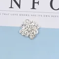 Makro-Detail des quadratischen Strass-Legierung-Anhängers mit glitzernden Kristallen - Silber