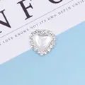 DIY sparkling heart-shaped crystal rhinestone accessory for bridal hair jewelry making - White
