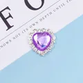 Sparkling purple heart gemstone pendant with micro-paved rhinestones for DIY hair accessories - Purple