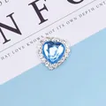 Charm strass en forme de cœur bleu ciel avec base argentée pour accessoires cheveux DIY - Bleu clair
