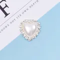 Pendentif coeur en perle et strass pour accessoires de coiffure de mariée faits main - Blanc pur