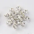 Sparkling silver snowflake button with clear rhinestones for DIY hair accessories - Silver Base Clear Rhinestone (Silver Base 1#)