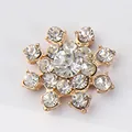 Sparkling gold snowflake rhinestone button for DIY hair accessories and jewelry making - Gold Base Clear Rhinestone (Gold Base 1#)