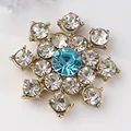 Golden snowflake charm with central blue crystal and white rhinestones for DIY crafts - Gold Base Blue Center Rhinestone (Gold Base 2#)