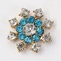Sky blue and white crystal snowflake decorative accessory with gold-tone metal base - Gold Base Blue White Mixed Rhinestone (Gold Base 3#)