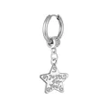 Pendientes de aro en acero inoxidable con estrella y grabado Just for You pulido - Estilo Estrella (Just for you)
