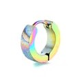 Regenbogen Creolen aus Edelstahl mit mattierter und polierter Oberfläche für Damen - Regenbogen