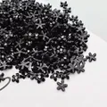 Ciondoli a fiore in resina nera lucida con strass centrale per artigianato DIY - Nero