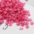 Ciondoli a fiore in resina rosa con strass per gioielli e decorazioni unghie - Rosso rosa