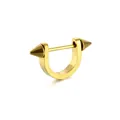 Golden titanium stainless steel horseshoe ring with spike ends punk piercing style - 1.2*16*4/4 / Gold