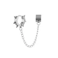 Punk style stainless steel spike hoop earring with chain linked wide ear cuff - Ear Cuff Chain Link (Spike Style) / Steel