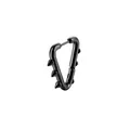 Black punk stainless steel hoop earring with three spikes in heart-shaped design - Black