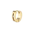 Orecchino a cerchio minimalista in acciaio al titanio dorato con piccolo zircone rotondo - Oro