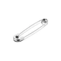 Minimalist punk style silver stainless steel safety pin earrings with a polished finish - Steel