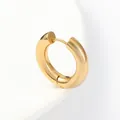 Chunky gold stainless steel hoop earrings with high polish finish and hinged clasp - 3.0x10 / Gold