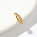 Bauchpiercing aus vergoldetem Edelstahl mit glitzerndem Zirkonstein-Inlay-Detail - Gold