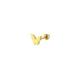 Minimalist gold butterfly stud earring in titanium steel with screw ball back closure - Gold Butterfly