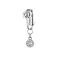 Zilveren navelclip met ronde zirkonia hanger en een verfijnde micro-pave zetting - Zilveren Kleine Ronde Zirkon