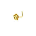 Nasenstecker in L-Form vergoldet mit 3D Rosenblüte für Nostril Piercings Schmuck - Rosenstil (Gold2) / Gold