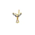 L-förmiger Gold-Nasenstecker mit blauen Flügelakzenten und klarem Tropfen-Edelstein - Gold 1 (V-Förmiger Blauer Strass-Anhänger)
