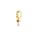 Anneau de nez doré avec pendentif cœur rouge et flèche incrustée de zircone - Or 3